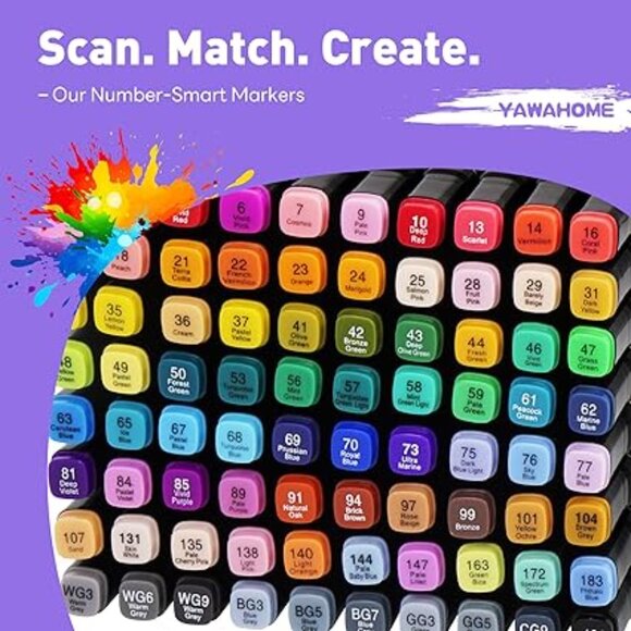 80-Color Dual Tip Alcohol Markers Set – Art Drawing Pens for Kids & Adults - Picture 7 of 8